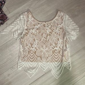 Express white lace blouse